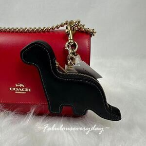 Coach Dino Coin Purse In Leather Black CBR56 NWT
